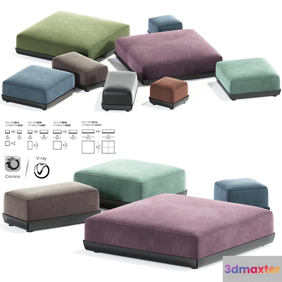 Minotti West Ottoman Collection