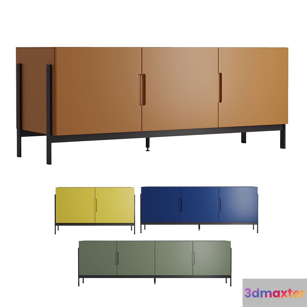 LOW RECTANGULAR FLOAT SIDEBOARD. Novamobili. 3D Max