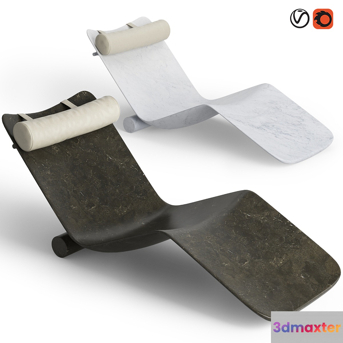 Salvatori curl chaise longue 3D Max