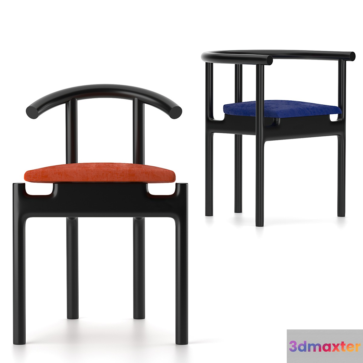 Unika Moblar Inge black _ velvet Hans black _ velvet Dining chair stool 3D Max