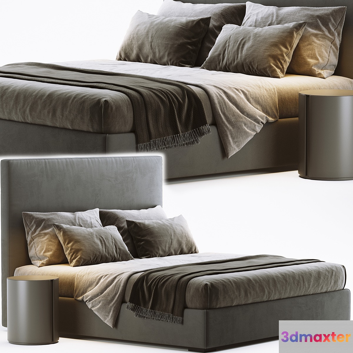 Meridiani bardo due bed 3D Max