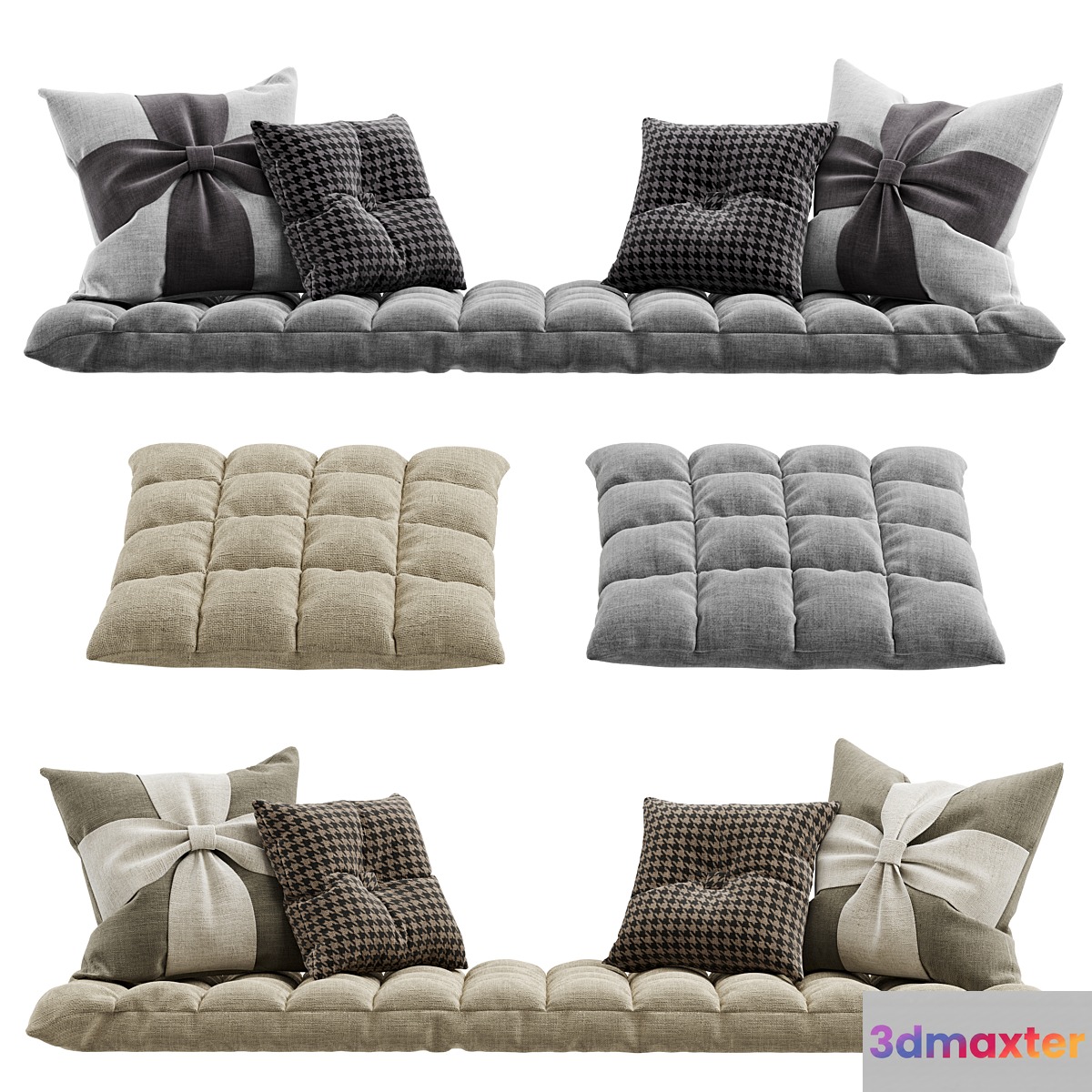 Seat pillow set 4 3D Max
