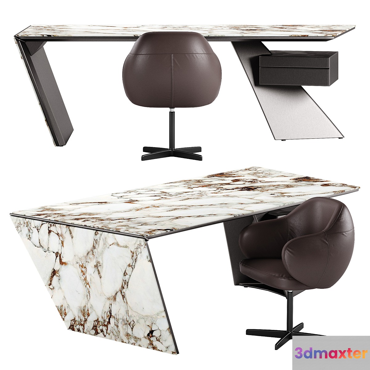 Cattelan Italia Nasdaq Keramik table Bombe x chair set - No.2