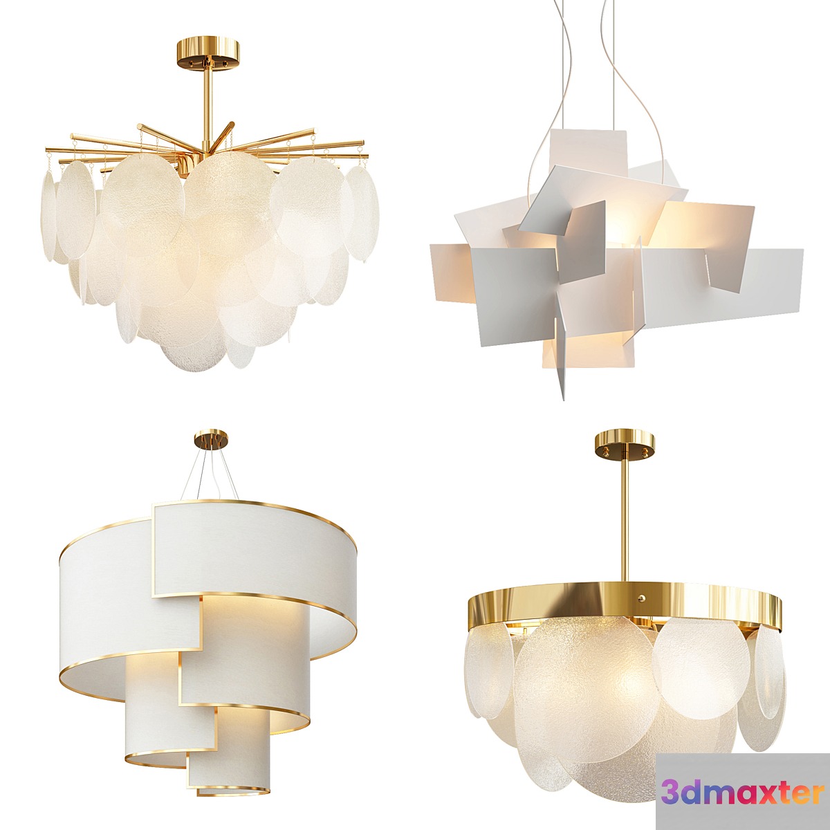 Collection of impression chandeliers 3D Max