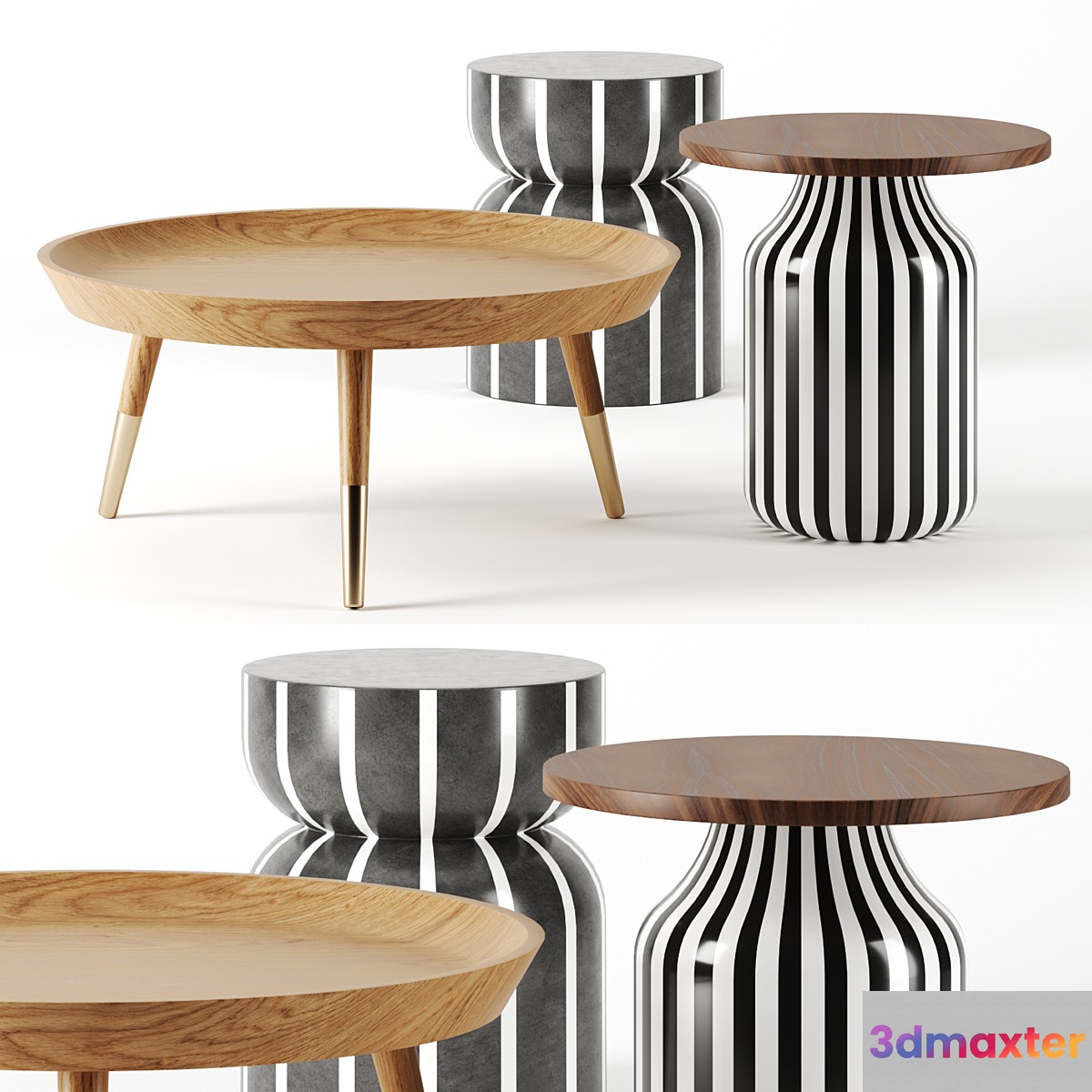 Coffee tables set by urban outfitters 3D Max