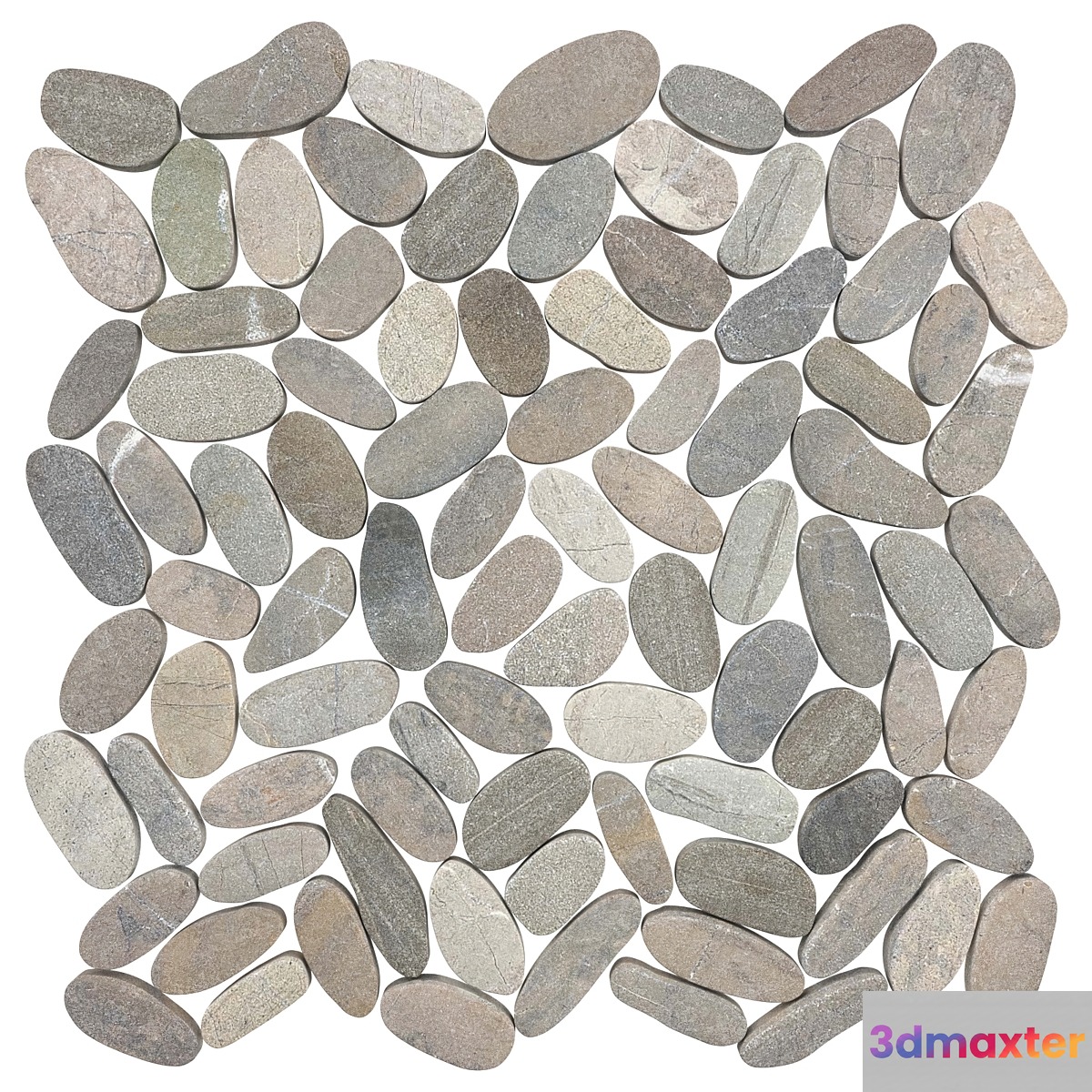 VITALITY MICA - zen rocks flat pebbles mosaic 3D Max