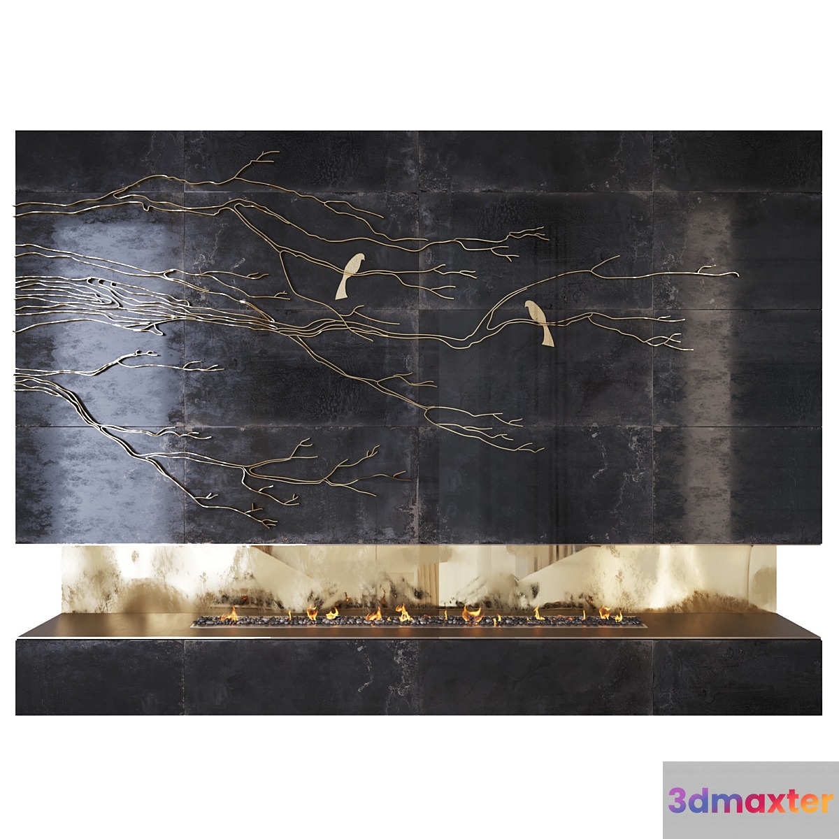 Decorative fireplace _branches - No.2