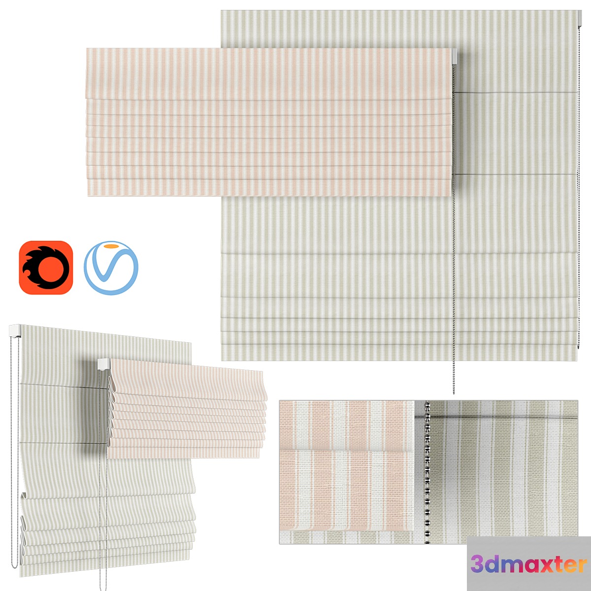 Roman Curtains 35 | Tiger stripe 3D Max
