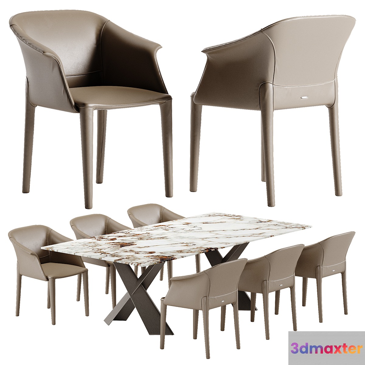 Cattelan Italia Mad Max Keramik table Zuleika chair set