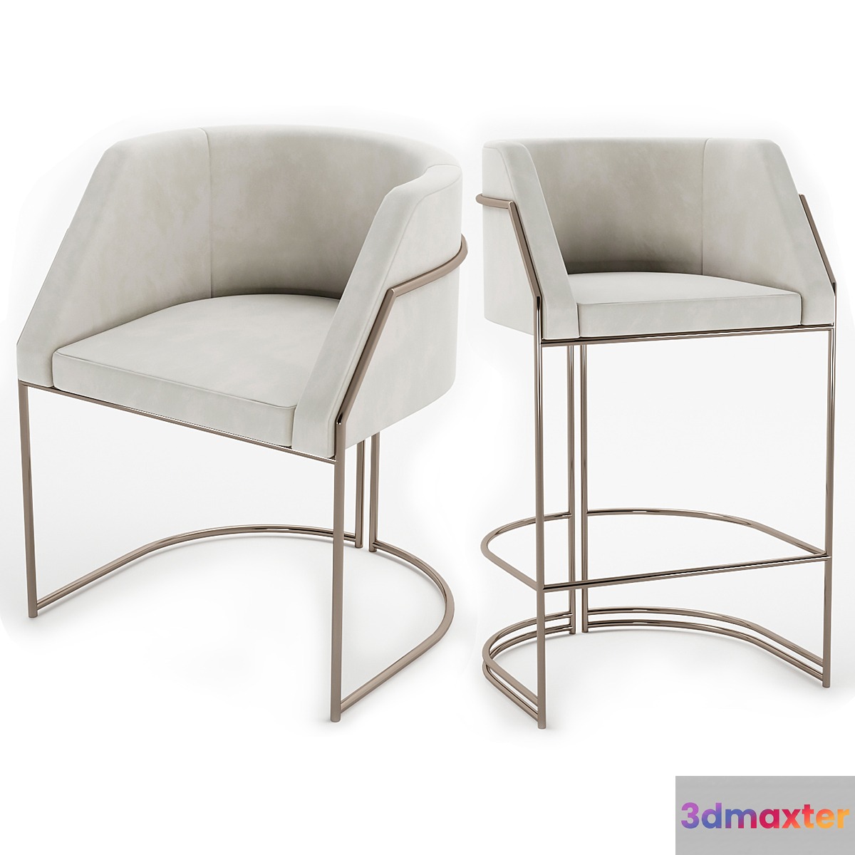Rivers Chair and Bar Stool 3D Max