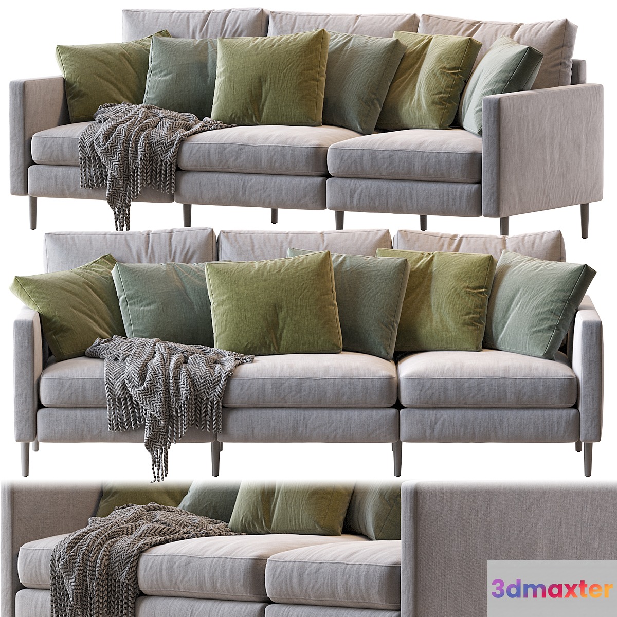 3-Seat Sofa Modular design 3D Max