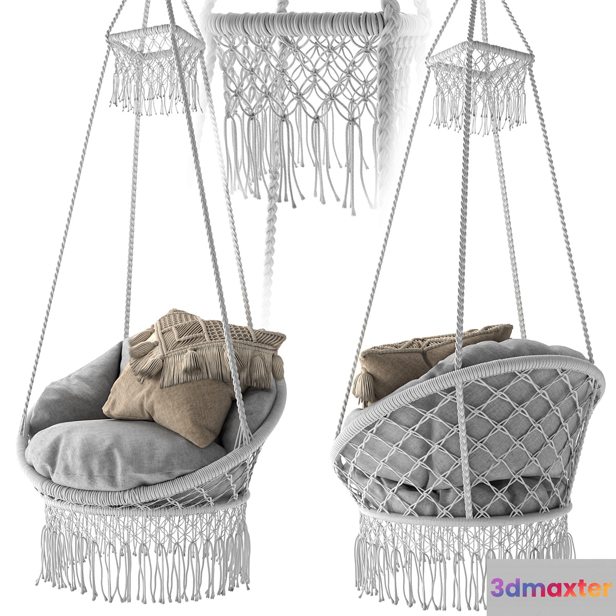 Deluxe Macrame Chair with Fringe - No.2