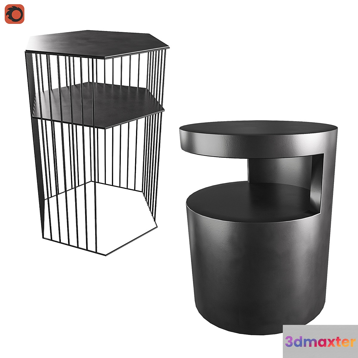 Curbstone metal Topim bedside table Newark La Redoute - No.3