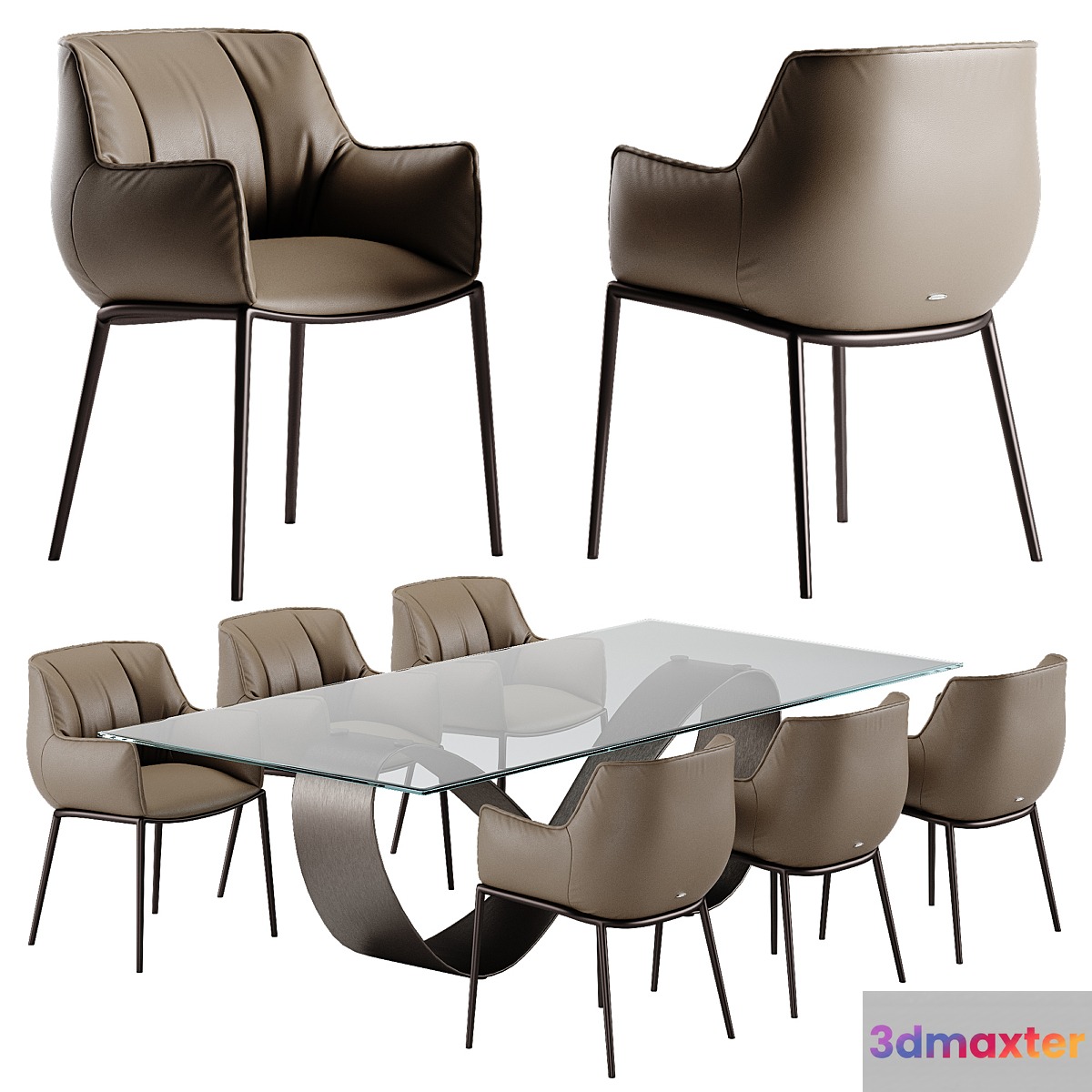 Cattelan Italia Butterfly table Rhonda chair set - No.4