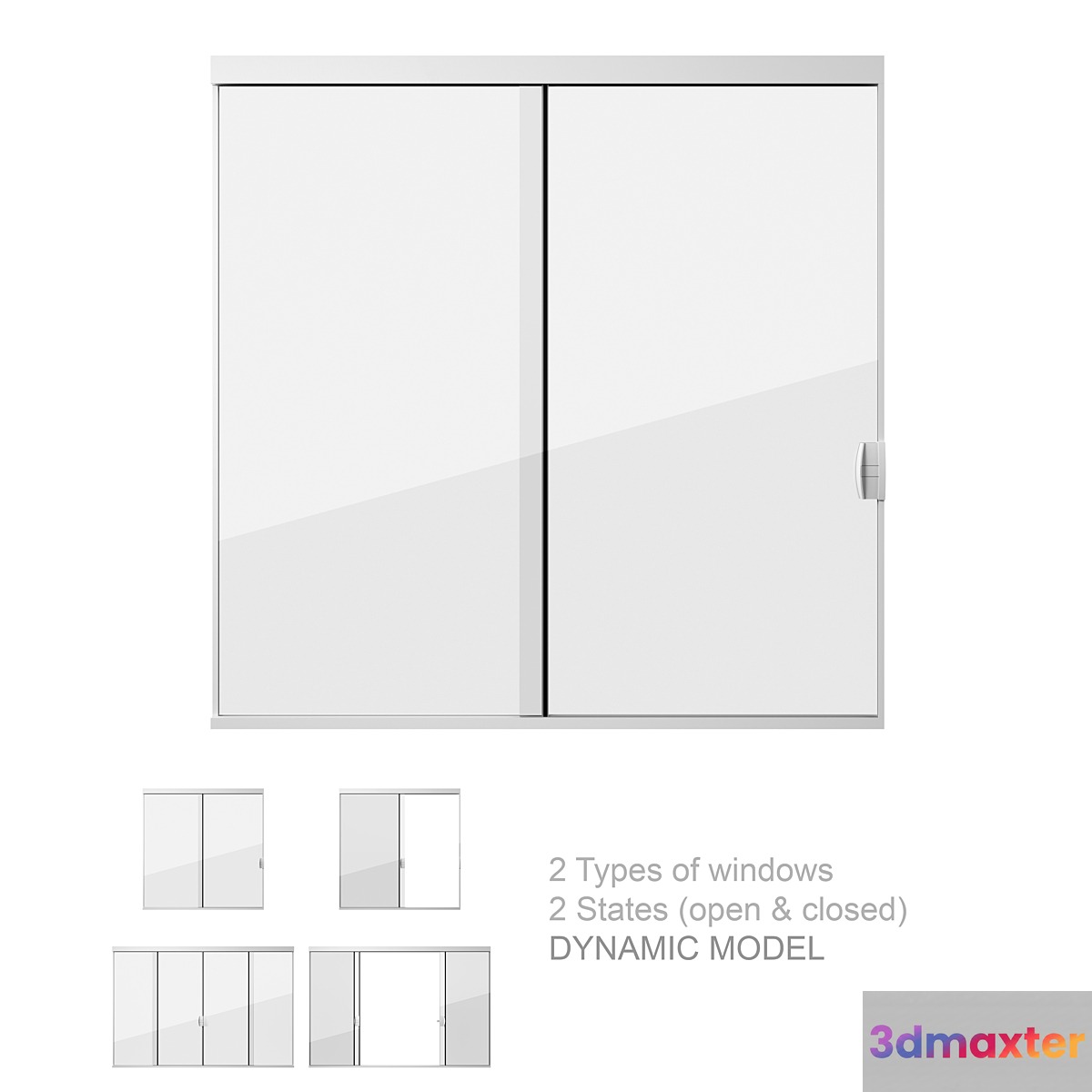Dynamic Sliding Windows Set 03 3D Max