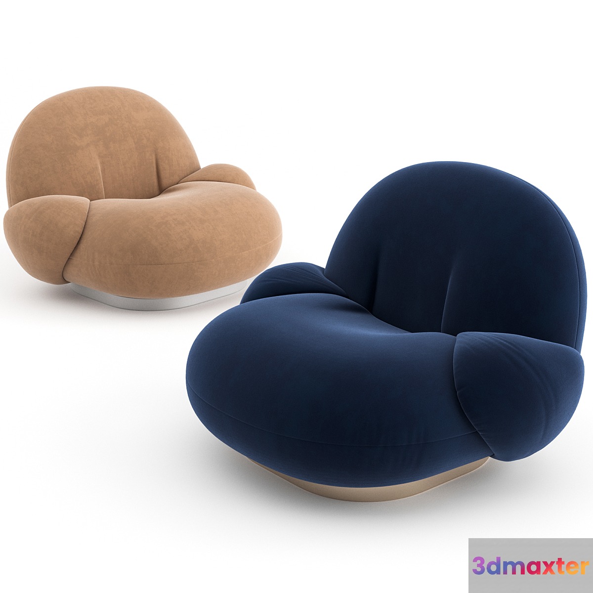 Pacha Lounge Chair with armrest by GUBI 3D Max