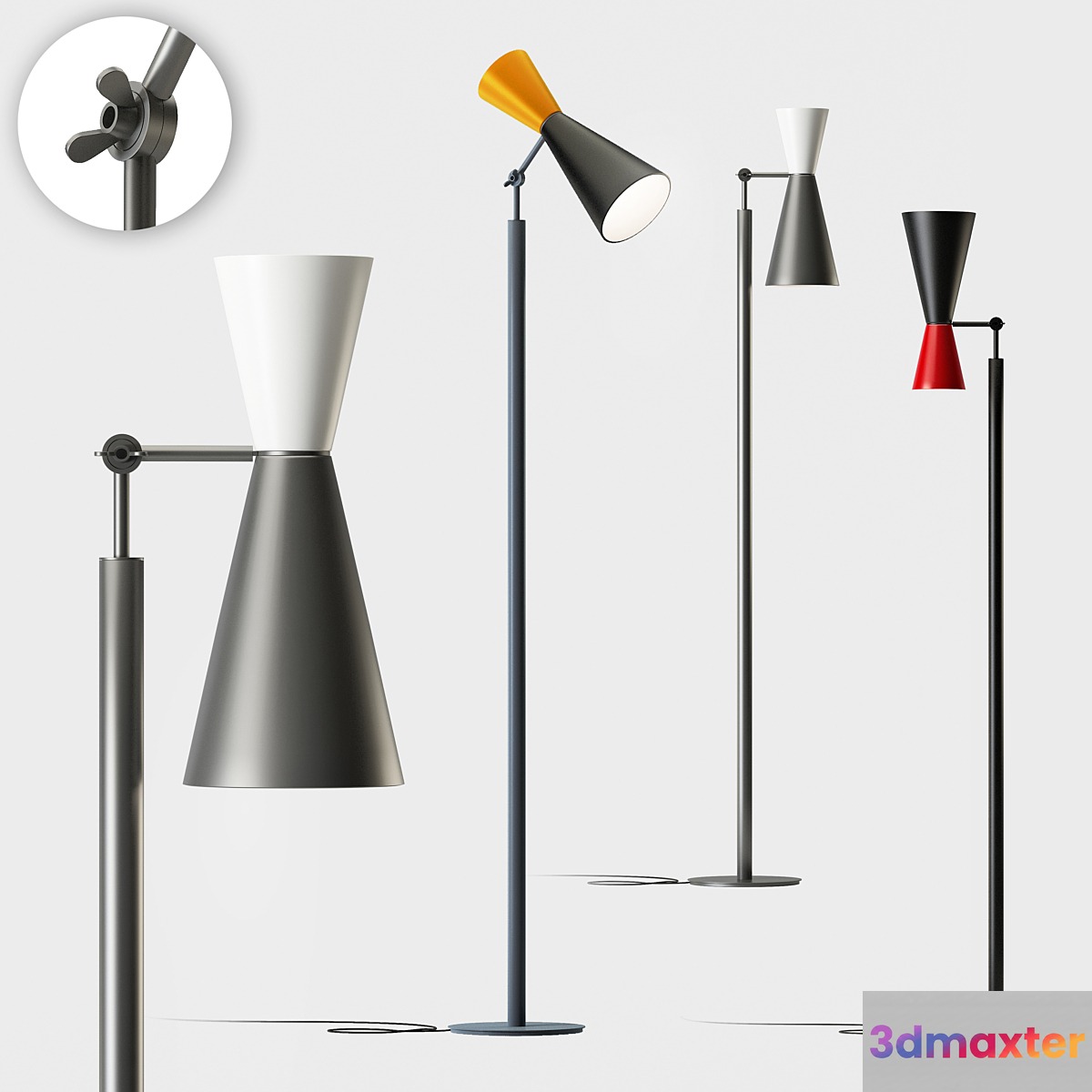 Parliament floor lamp by Le Corbusier