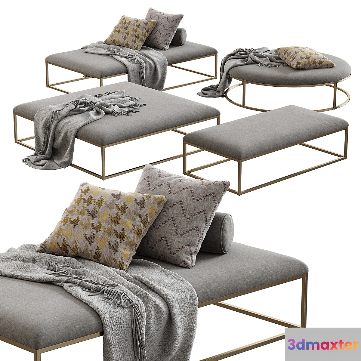 Restoration Hardware _ Nicholas Fabric Coffee Ottoman