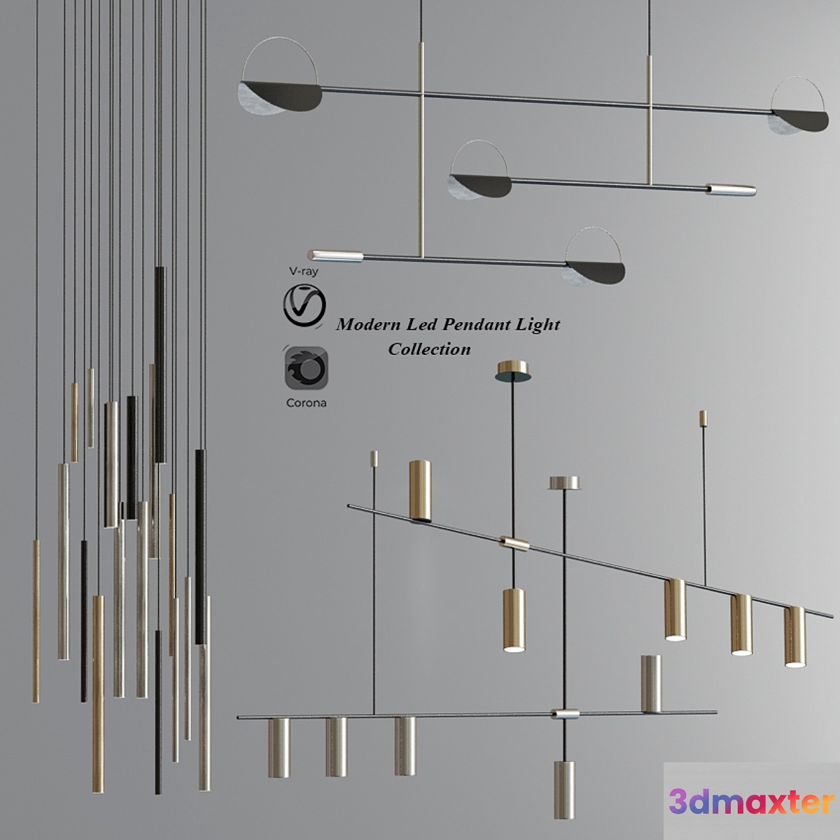 Modern Led Pendant Light Collection 3D Max