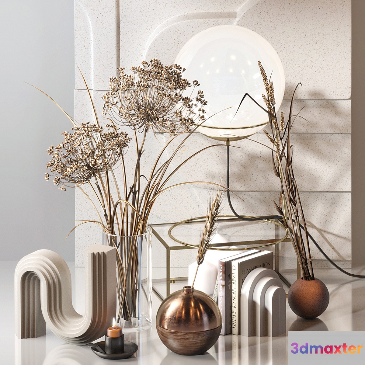 Decorative Set 04 with Carex Riparia and graceful Heracleum - No.2