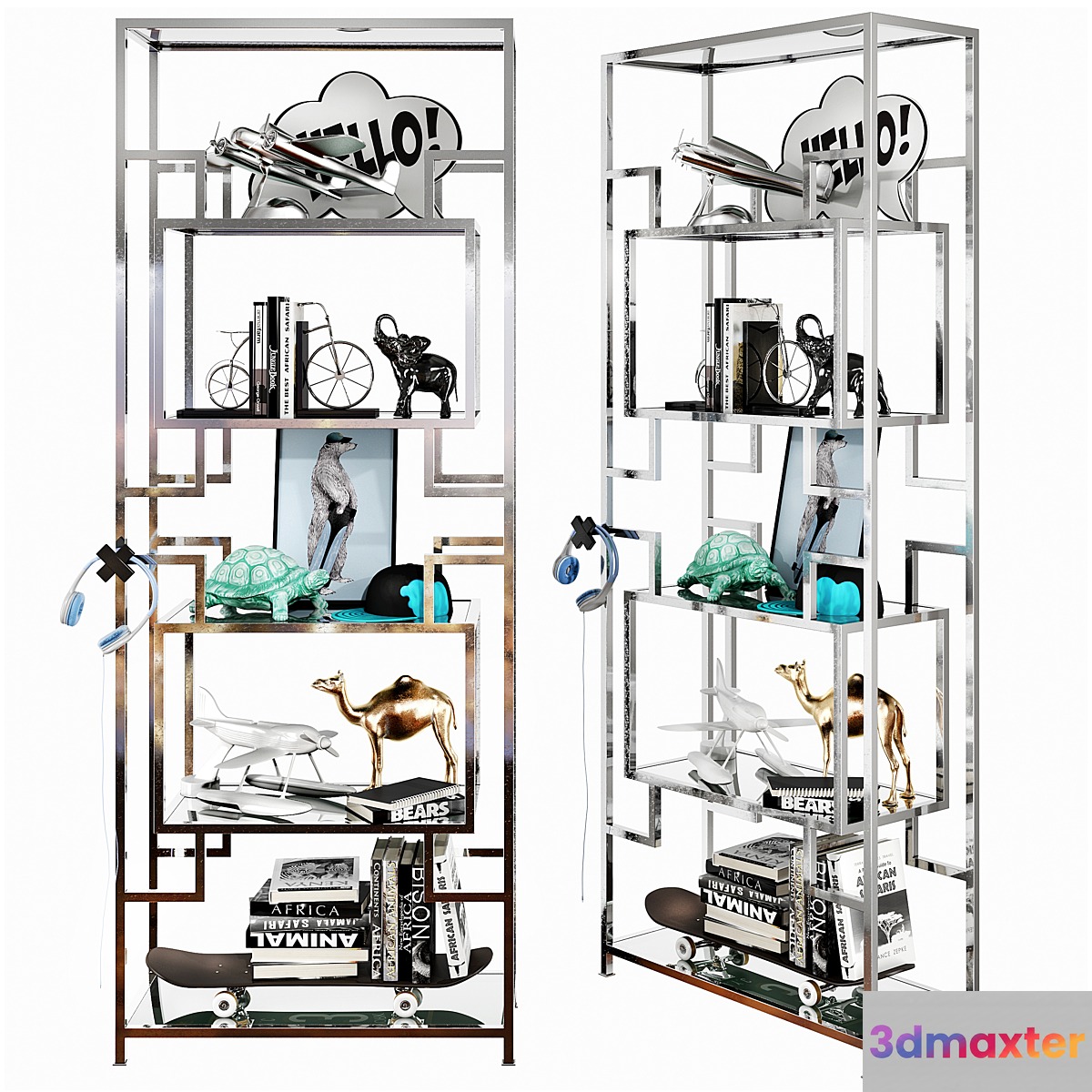 Kids bookcase set 01 3D Max