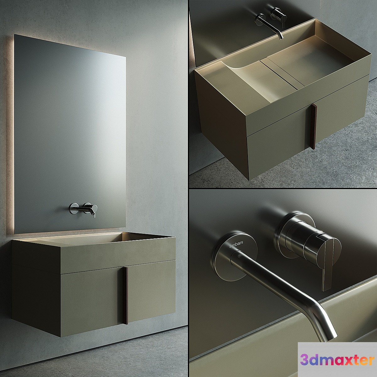 Inbani Paral Vanity Unit Set 1 3D Max