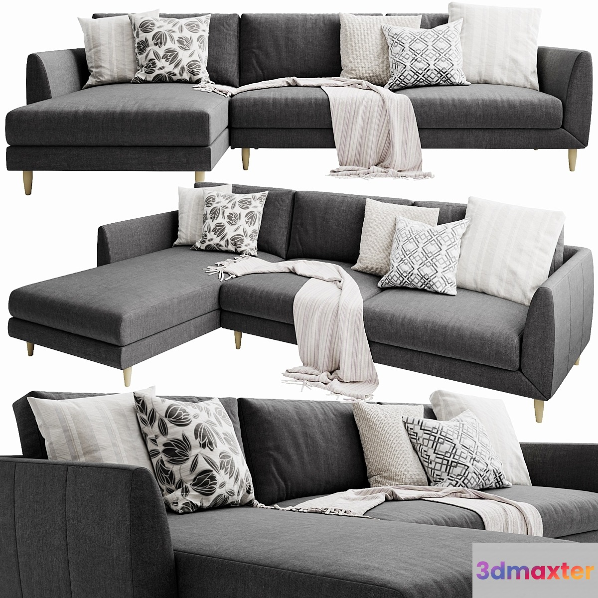 Boconcept fargo chaise lounge 3D Max