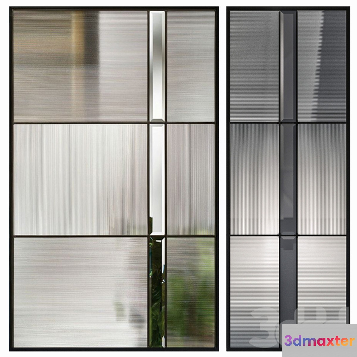 Fluted and ribbed glass 3D Max