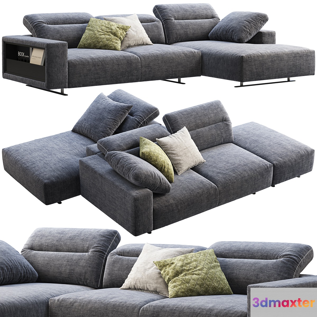BoConcept Hampton chaise lounge fabric sofas (2 options) 3D Max
