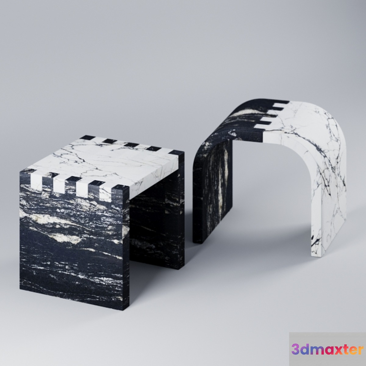 stool chair paonazzo porcelain cosmic black