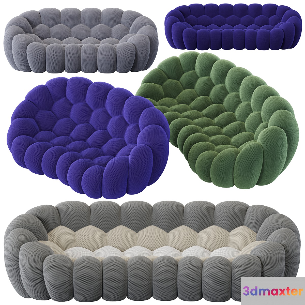 Roche Bobois Bubble Curved 25-seat & 4-seat Sofa