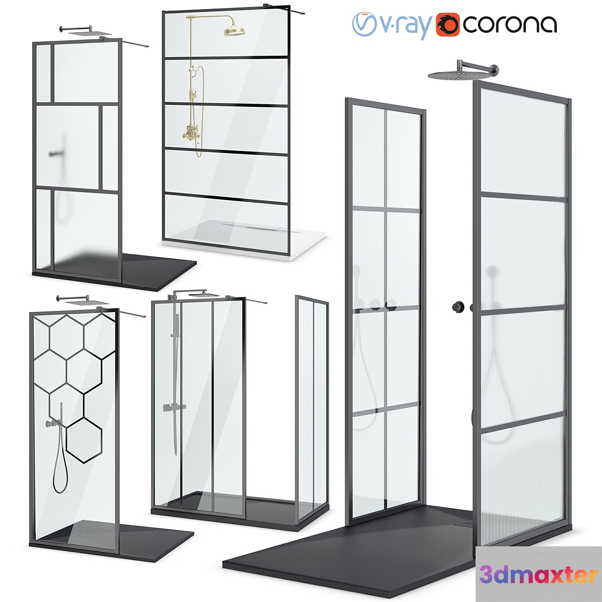Shower panels West One Bathrooms set 109 3D Max