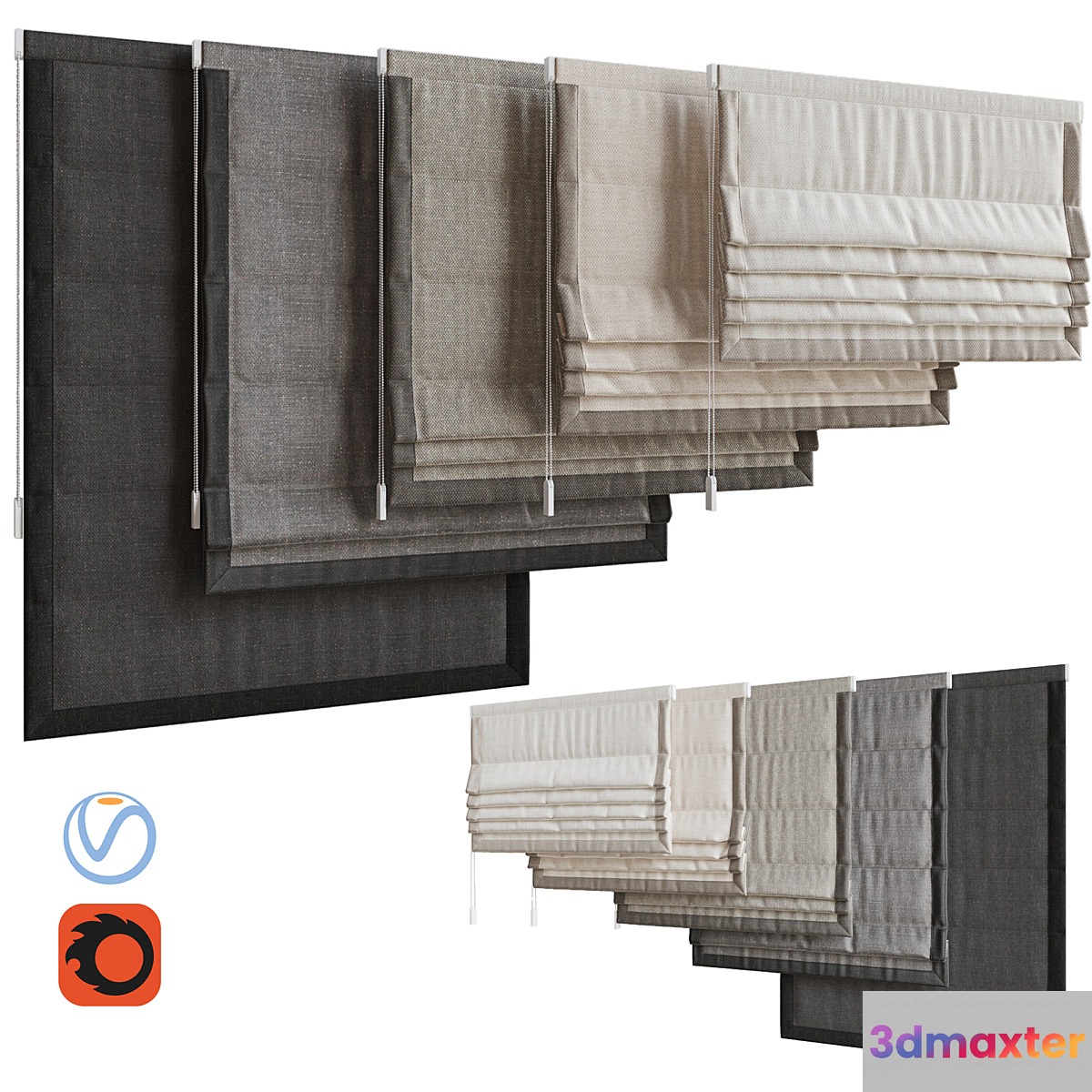 Set of Roman blinds 7 - No.4