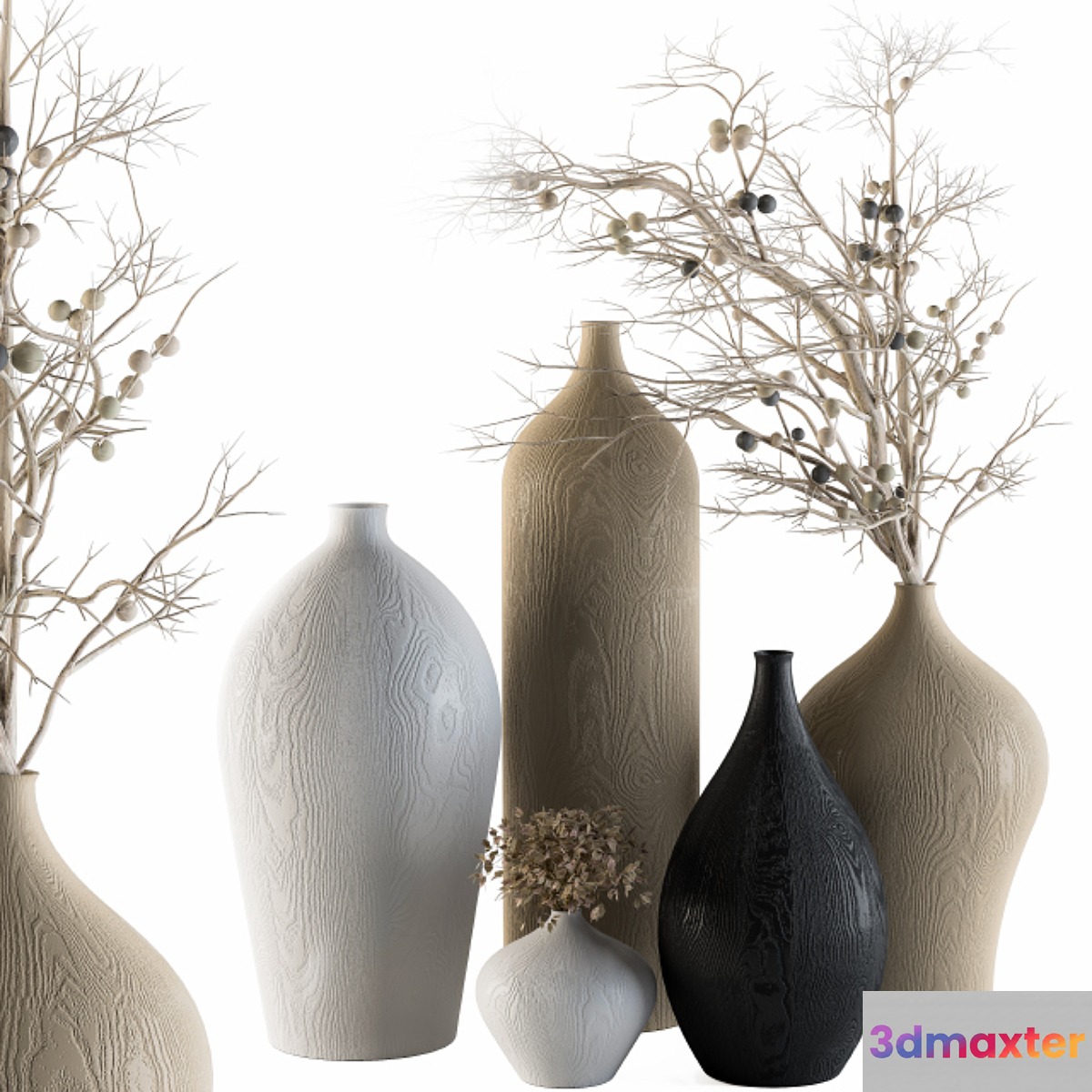 Decorative Set Vases and Dry branch - Set 44