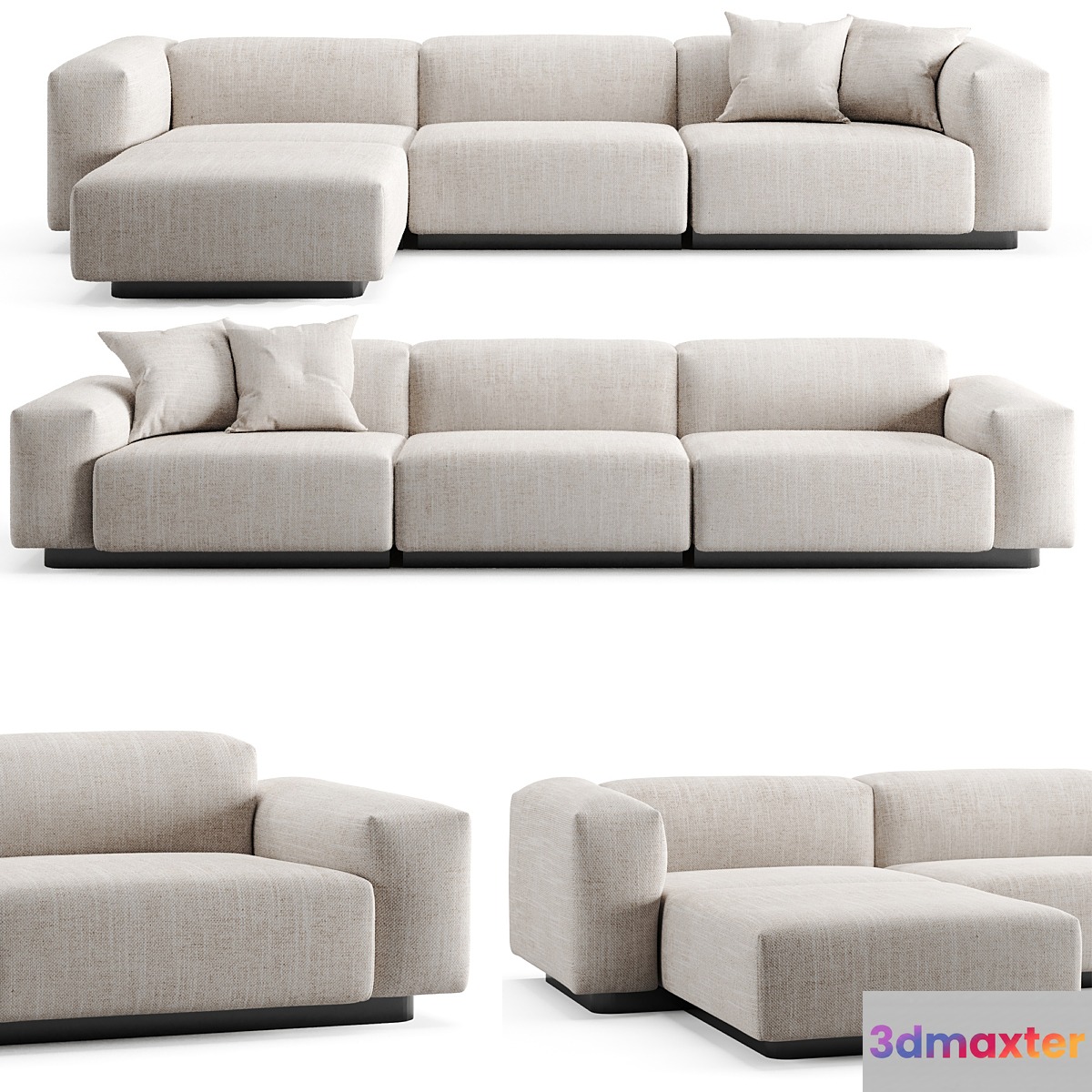 Vitra Soft Modular 3 Seat Longue Sofa - No.5