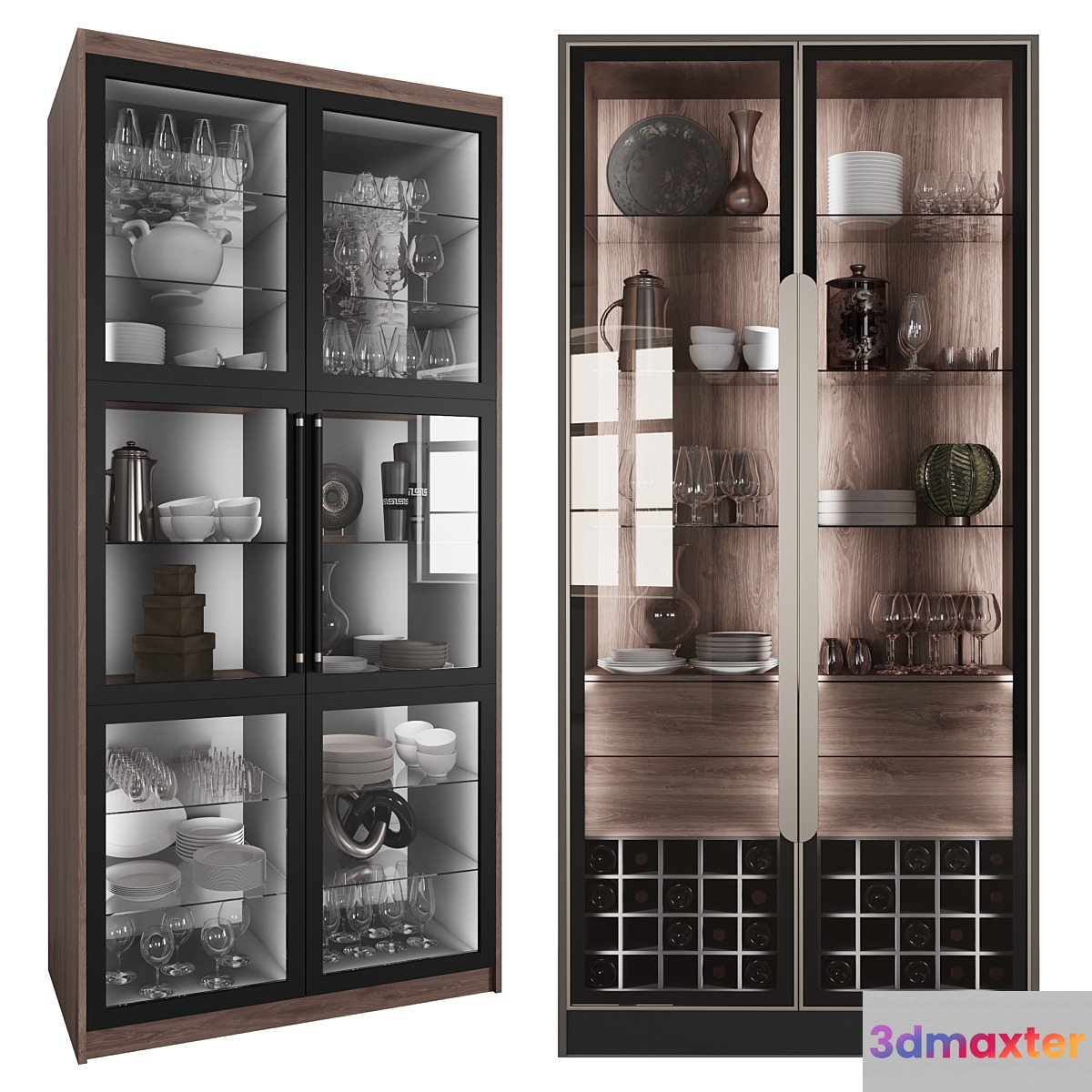 Сupboard with dishes My Design №4 3D Max