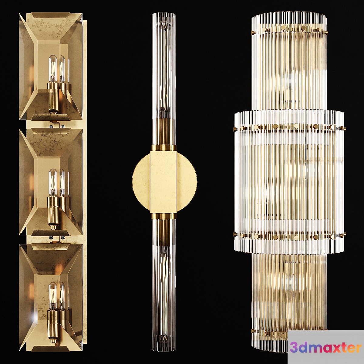 Restoration Hardware Exclusive Wall light set 01 3D Max