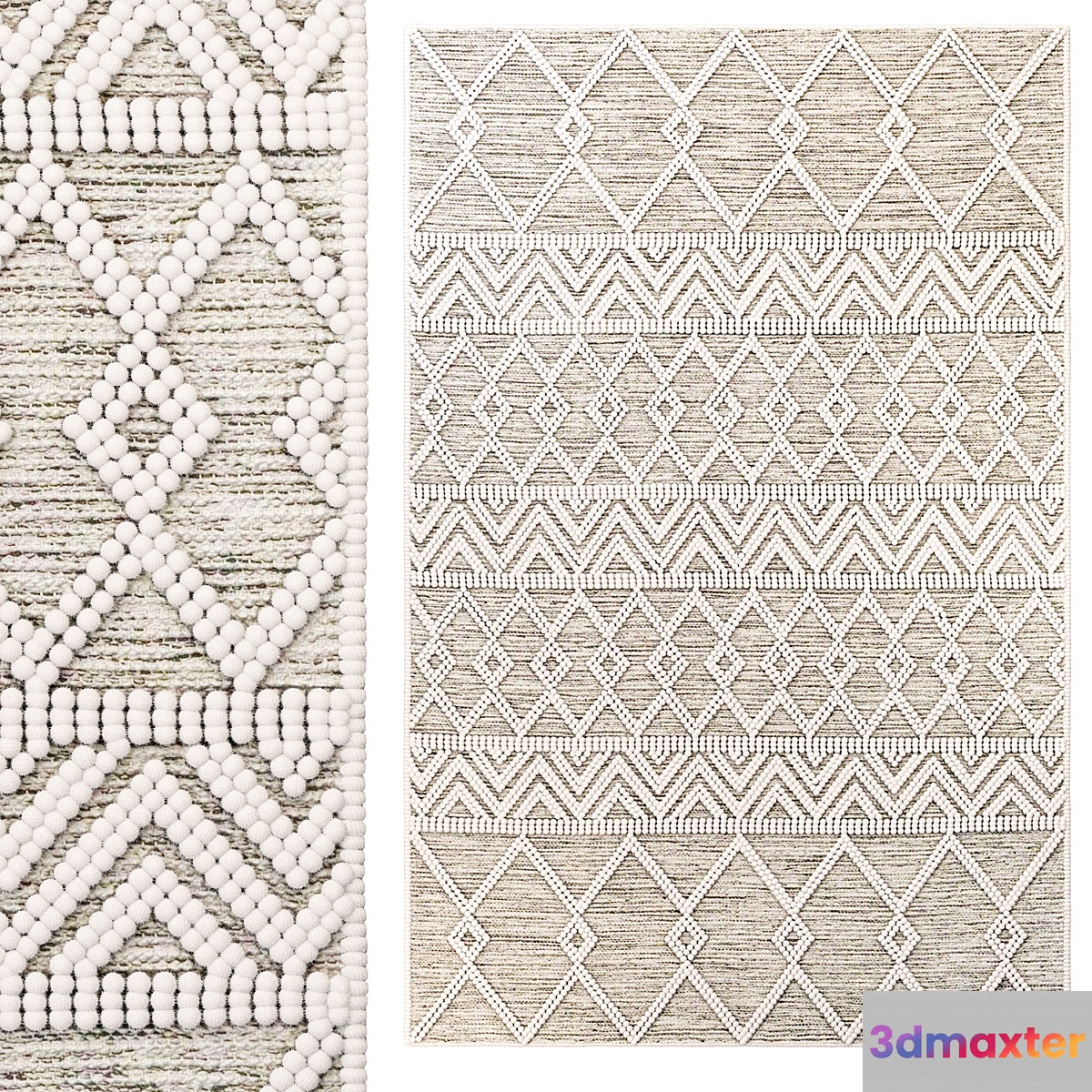The Curated Nomad Bradrick Trellis Wool Area Rug 3D Max