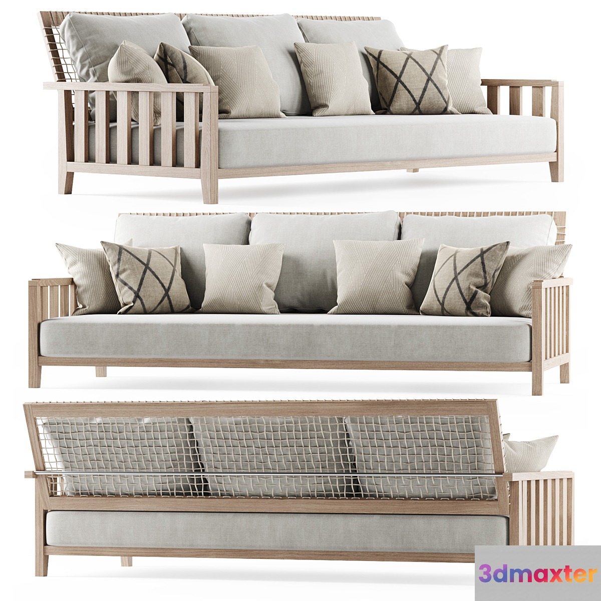 Three-seater garden sofa 3D Max