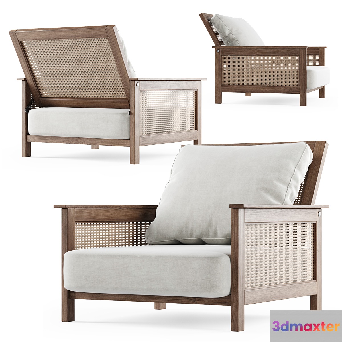 Wooden garden chair 3D Max