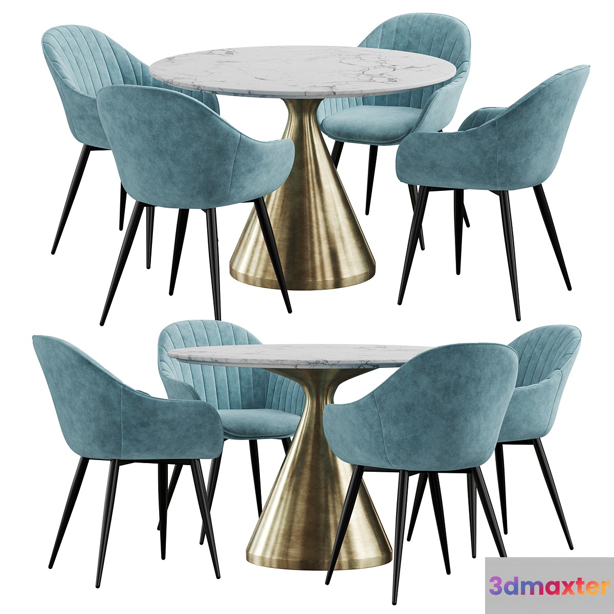 La Forma & West elm Silhouette dining set 3D Max