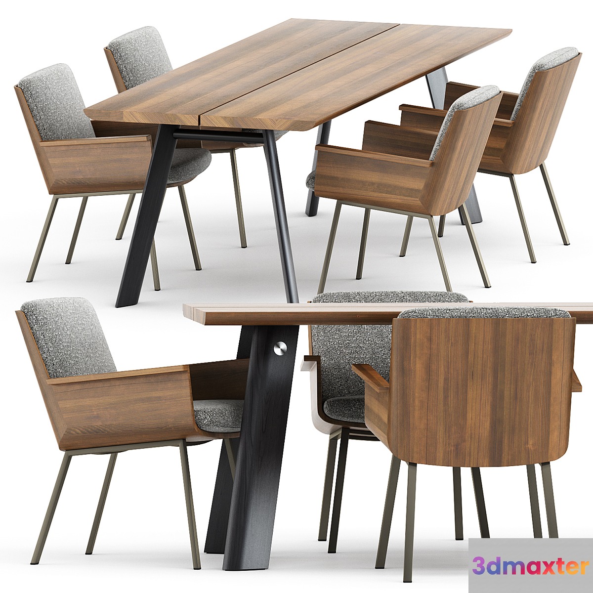 DAIKI LITTLE ARMCHAIR by Minotti and P68 TABLE by more 3D Max