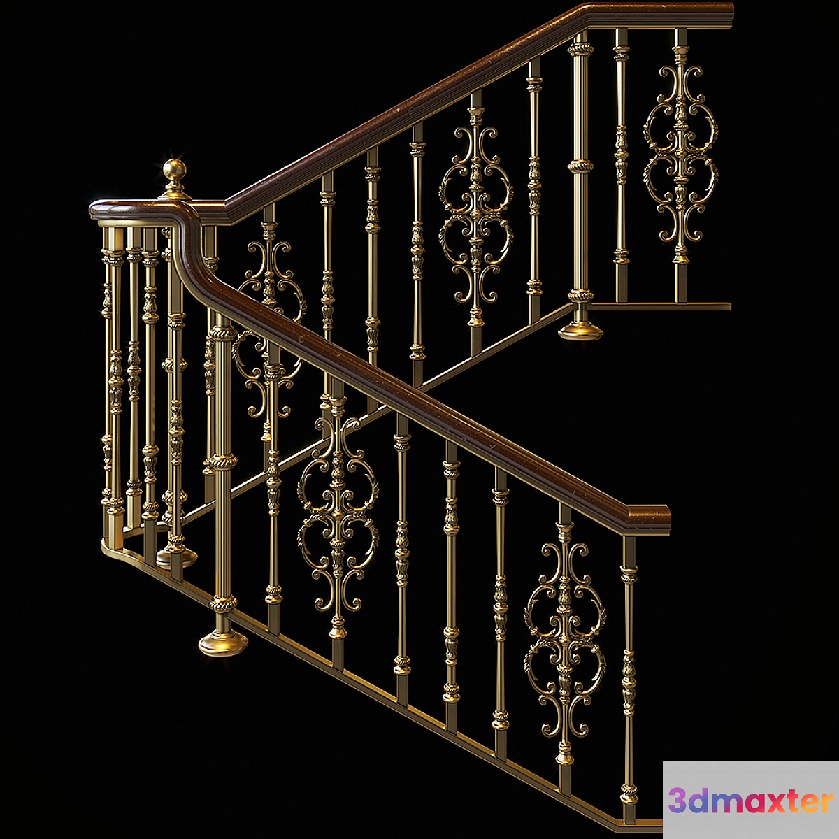 Classic staircase 3D Max