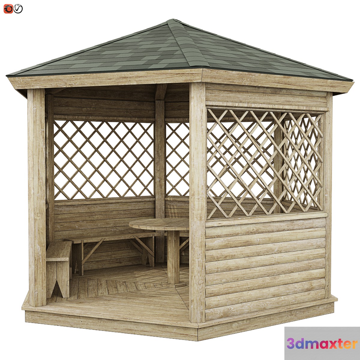 Garden Gazebo made of wood 02
