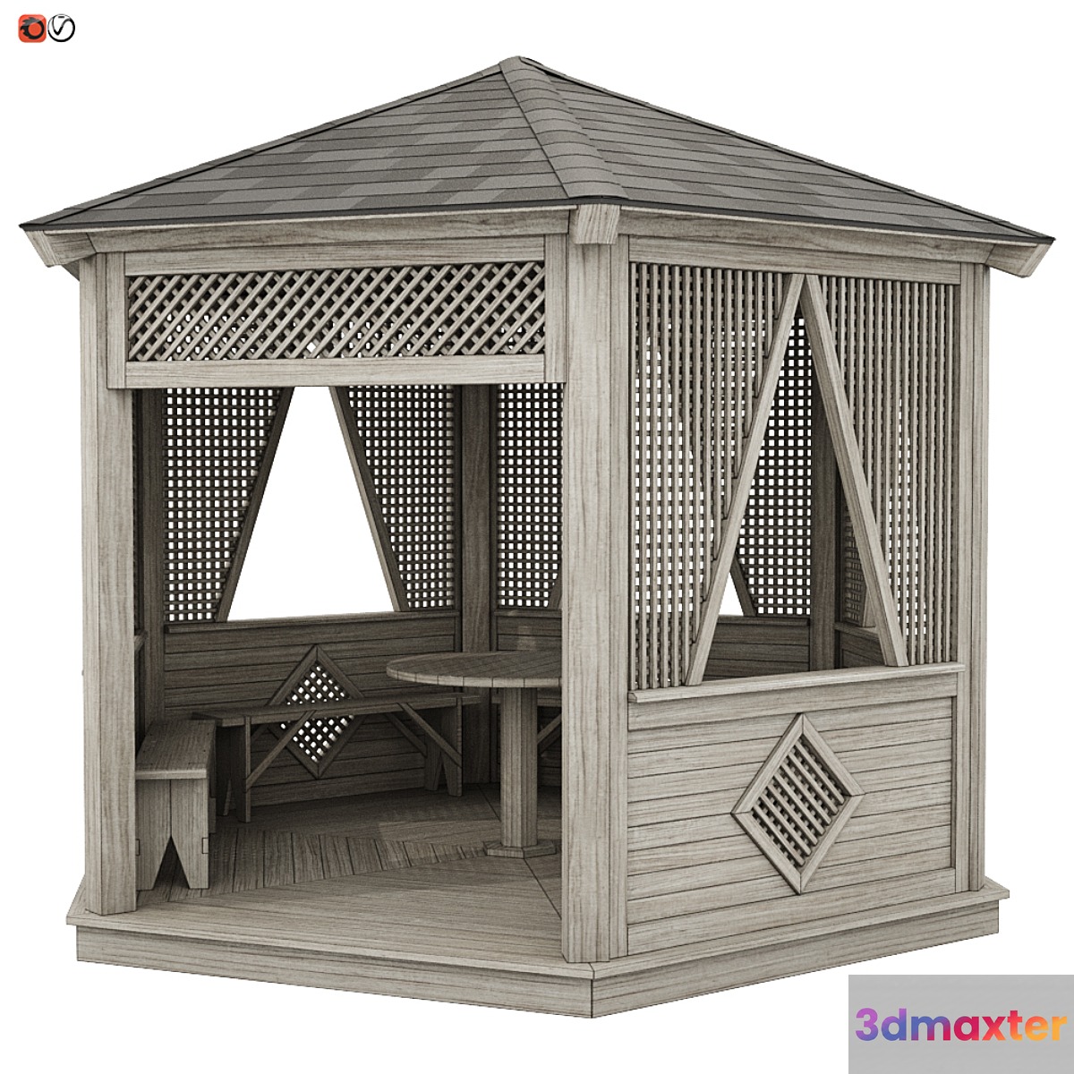 Garden Gazebo made of wood 04