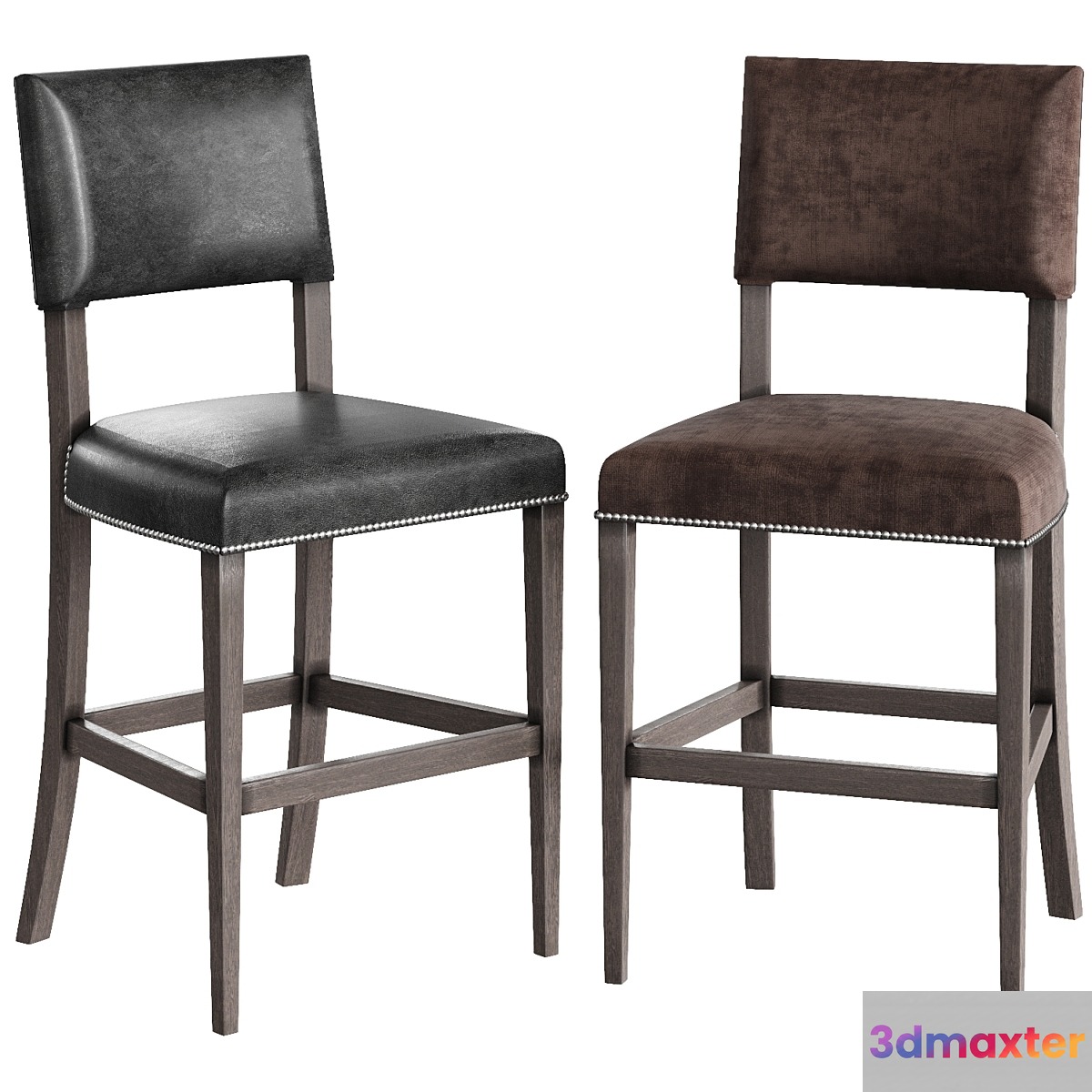 BERNHARDT Moore leather bar stool 3D Max