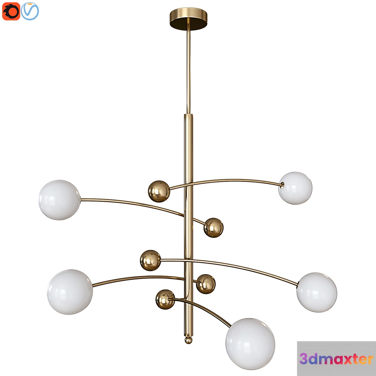 Chandelier Delight Collection Globe Mobile 5 brass