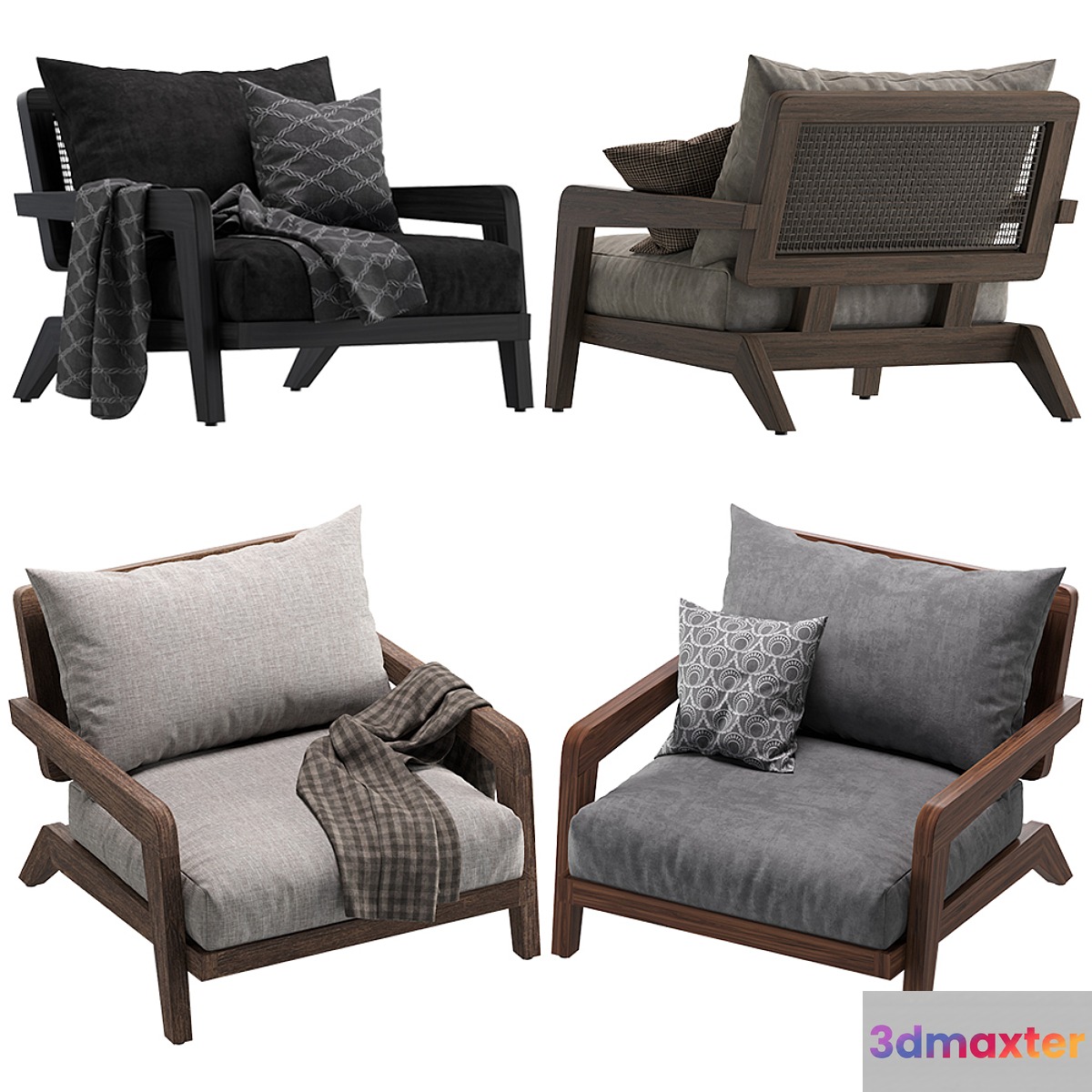 Coco Republic Claude Outdoor Lounge Chair 3D Max