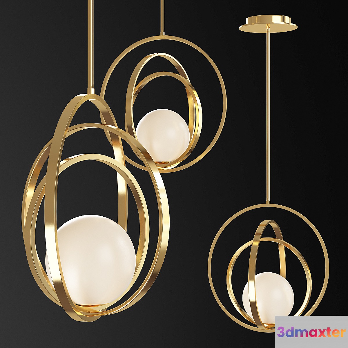 Maxim Coronet 17 Wide Satin Brass Pendant Light 3D Max