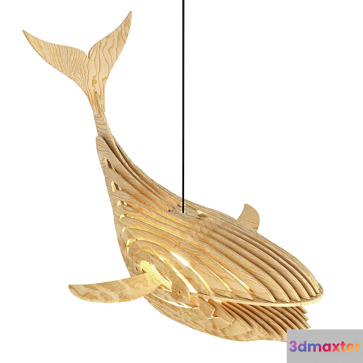 Wooden Whale Lamp